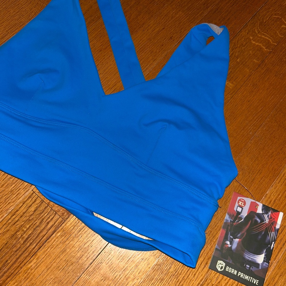 Born Primitive Bright Blue Double Cross Sports Bra
